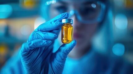 Research scientist and sample vitamin c