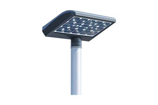 Solar Powered Light Isolated on White and Transparent Background PNG Image.