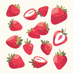 Vector illustration of strawberries for motion graphics and animation