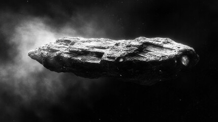 A mysterious asteroid realm with a rugged exterior, dark craters, and a captivating sense of seclusion, evoking magnificence and awe in the modern imagination of space exploration