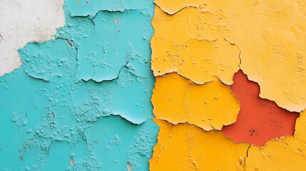 Obraz premium Colorful Chipped Paint Texture on Wall Background 