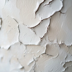 Textured white paint peeling on a wall background  