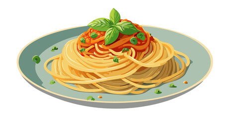 Spaghetti bolognese on a plate.