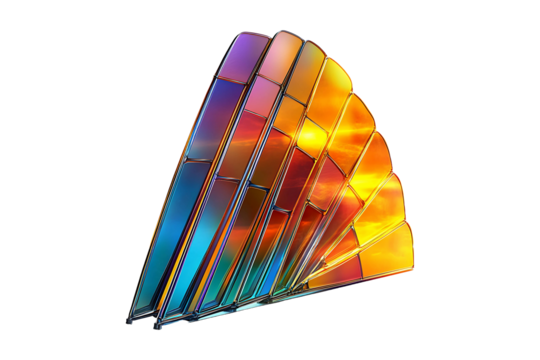 Solar Absorber Fins Isolated on White and Transparent Background PNG Image.