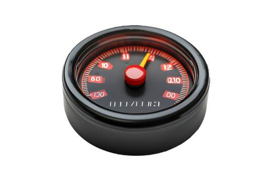 Battery Meter Isolated on White and Transparent Background PNG Image.