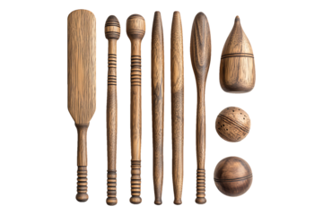 Beach Cricket Set Isolated on White and Transparent Background PNG Image.