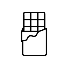 chocolate bar outline icon, isolated vector illustration