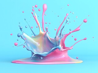 Vibrant paint splash in abstract motion