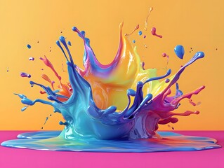 Vibrant paint splash in dynamic liquid motion