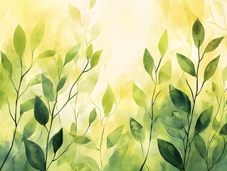 Vibrant spring greenery with flourishing botanical elements