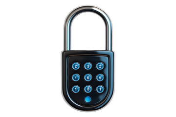 Electronic Code Lock Isolated on White and Transparent Background PNG Image.