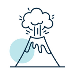 Volcano vector icon. Lava magma. Volcanic eruption