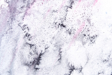 Abstract artistic background with black and pink textured patterns on white surface.