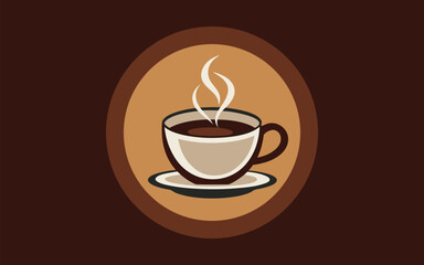 Obraz premium Warm Coffee Cup Icon for Logo, Branding, and Marketing Design