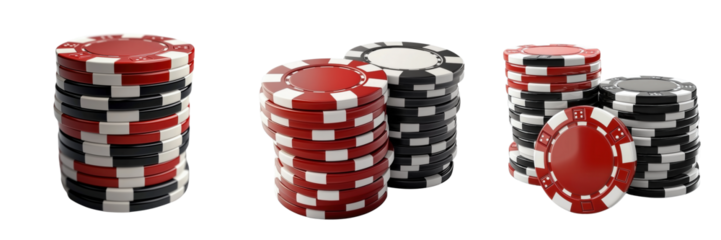 Casino chips stacked for high-stakes game casino floor close-up
