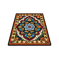 A high-resolution close-up of a vibrant, intricately designed Persian rug, showcasing its detailed knotting and rich colors, partially displayed on a hardwood floor.