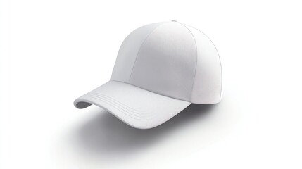 Fototapeta premium A simple plain white baseball style cap isolated on white background