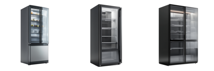 Home appliance store display innovative modern refrigerators showcase