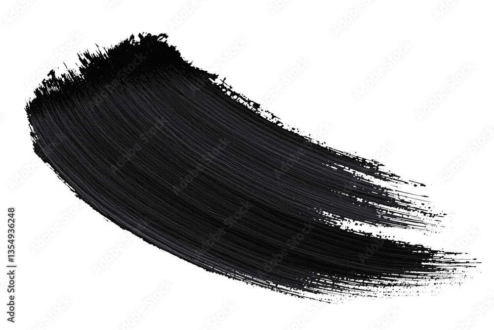 Poster Abstract black brush stroke isolated on a white background, with a textured and dynamic paint effect. Perfect for design elements and artistic layouts. Ai generative