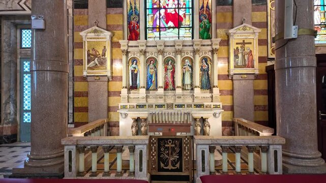 Interior of the Basilica of Our Lady of Nazareth at Belem in Brasil, Basilica of Nossa Senhora do Nazare