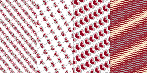 Pattern design vector template with red and white color