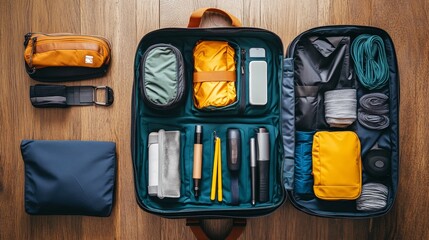 Organized travel bag with packing cubes for efficient packing and essentials storage