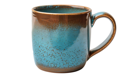 Traditional ceramic coffee mug with smooth glossy surface, isolated on a white background.