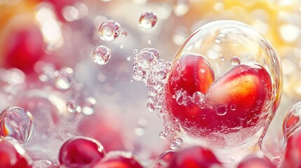 Pomegranate seeds with water droplets captured with artistic detail and clarity