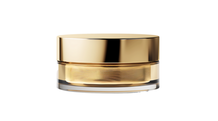 Cosmetic cream jar with blank lid for design placement, isolated on a white background