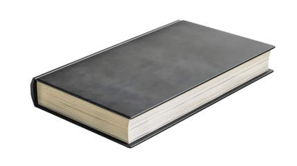 Book cover mockup with editable spine and front, isolated on a white background