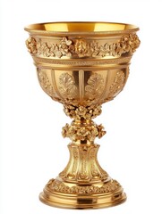Ornate Gold Chalice with Floral Details Displaying Craftsmanship and Richness