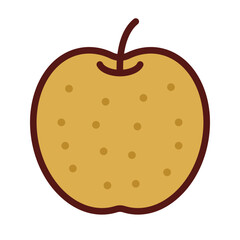 Simple Japanese pear icon. Vector.