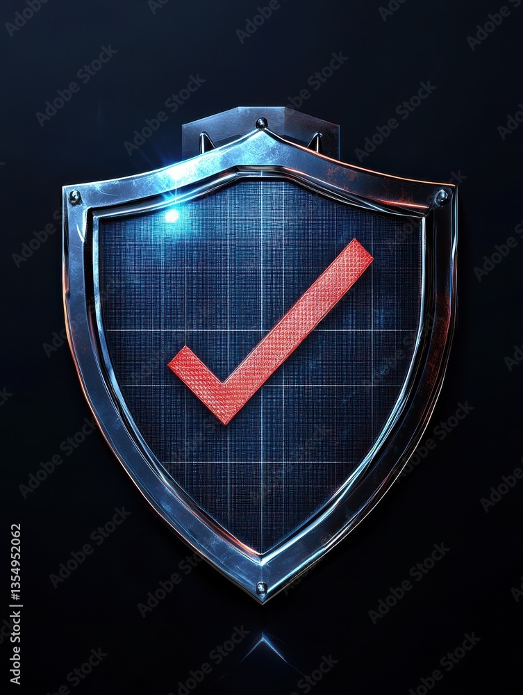 Aufkleber secure digital shield with checkmark