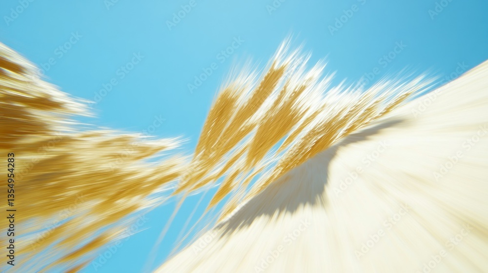Aufkleber an artistic image depicts wheat in a dynamic composition and color