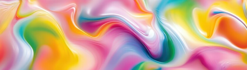Obraz premium Colorful abstract fluid art with swirling lines and vibrant hues