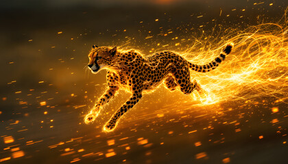 Fiery Cheetah: A Blaze of Speed and Grace
