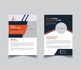 Modern Construction Company Bifold Brochure Template
