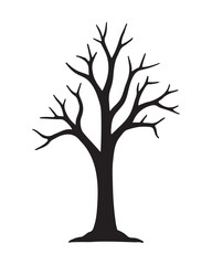 Dead Tree Vector Icon | Silhouette, Bare Branches & Dry Tree