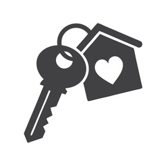 Professional Key and House Keychain silhouette vector design.