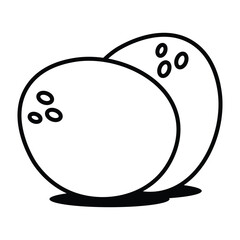 Coconut Line Art Illustration Icon