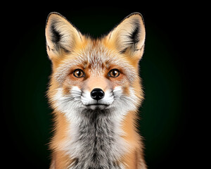Obraz premium Red fox portrait against dark background