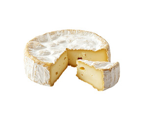 Camembert Cheese Isolated on a White Background