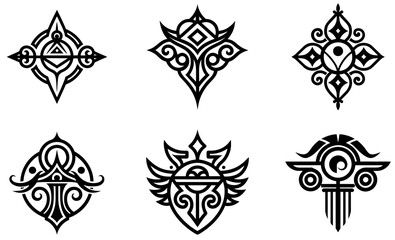 Ornamental Frieze Logo Icons Collection design on a white background
