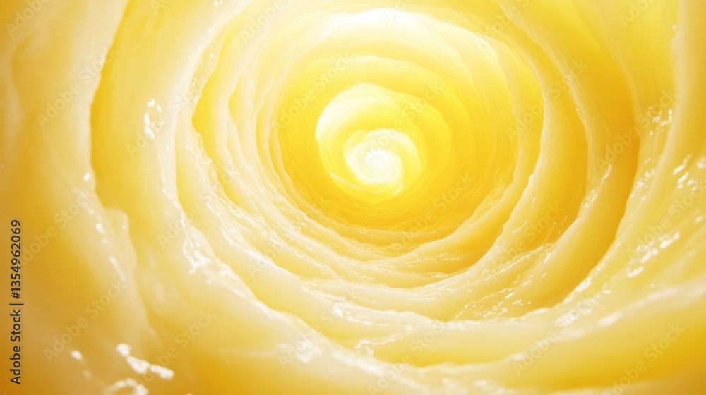 Poster an abstract image of a spiral shape with a yellow tone