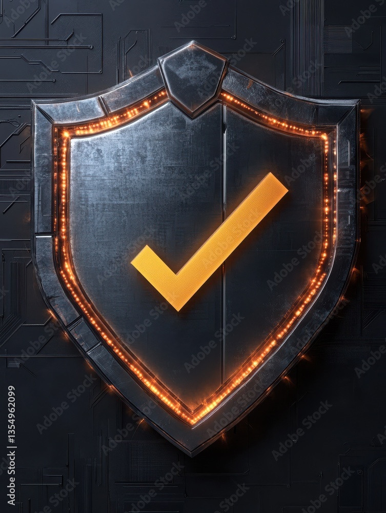 Aufkleber secure digital shield with checkmark