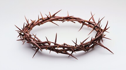 Crown of Thorns Religious Symbol Isolated on White Background Christian Faith Holy Week Easter Lent