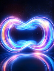 Fototapeta premium Infinity Symbol, Neon Glow, Abstract Art