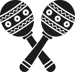 Crossed Maracas Silhouette Vector – Traditional Latin Music Instrument Design