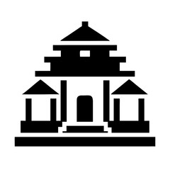 Icon temple silhouette design in black  