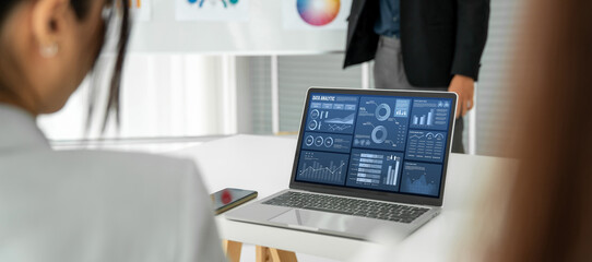 Business data dashboard provide business intelligence analytic for marketing strategy planning...
